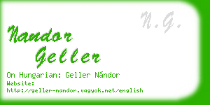 nandor geller business card